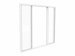 Vente-unique Mampara corredera de cristal RAVENA en cristal templado y aluminio con recubrimiento de polvo , 120x105 cm