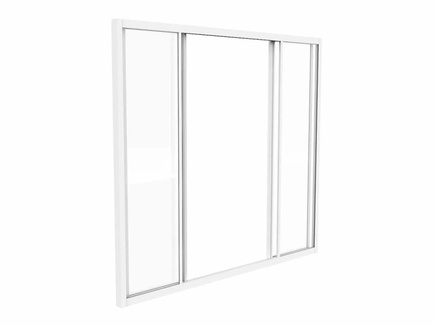 Vente-unique Mampara corredera de cristal RAVENA en cristal templado y aluminio con recubrimiento de polvo , 120x105 cm