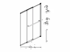 Discount Mampara corredera para bañera de metal negro mate estilo industrial, 120x140 cm, WAIMEA Mampara De Bañera