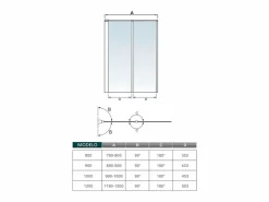 Best Mampara de Bañera 2 Hojas Plegables Vidrio Templado 4mm Perfil Negro Mate Tamaño:(890-900)x1400mm- Mampara De Bañera