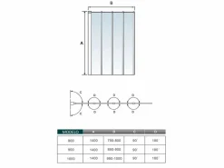 Aica Mampara de bañera 4 hojas plegables vidrio templado 4mm perfil gris mate (990-1000)x1400mm