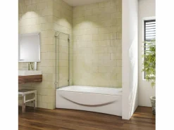 Best Mampara de bañera abatible giratoria bisagra 2 hojas cristal templado 5 mm 1100x1400mm Mampara De Bañera