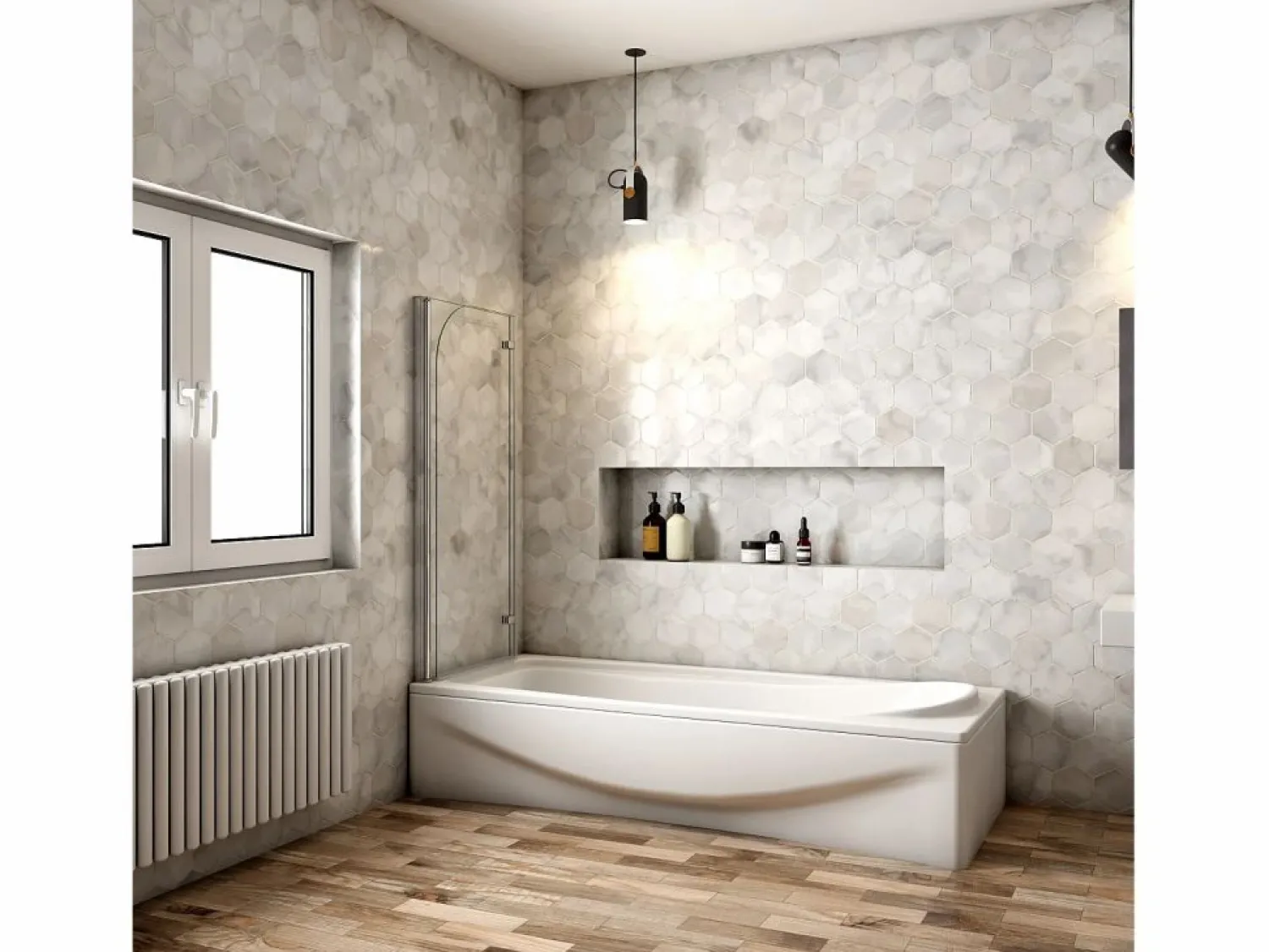Mampara de bañera abatible 2 hojas cristal antical 6mm plegable (880-900)x1400mm Mampara De Bañera