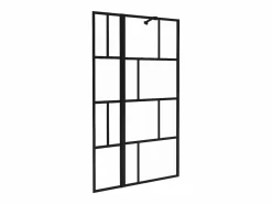 Clearance Mampara de bañera con panel pivotante - mate - Estilo industrial - 120 x 140 cm - OBELINI Mampara De Bañera