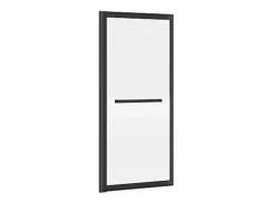 Outlet Shower & Design Mampara de bañera corredera negro mate con toallero - 100x140 cm - WAIMEA Transparente / Negro
