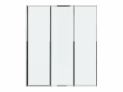 Shower & Design Mampara de bañera plegable de metal color cromo estilo industrial, 120 x 140 cm, DISTRICT Plateado