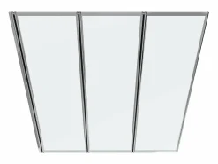 Shower & Design Mampara de bañera plegable de metal color cromo estilo industrial, 120 x 140 cm, DISTRICT Plateado