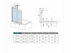 Discount Mampara de bañera plegable-vidrio 4mm con perfil gris mate-2 hojas+panel lateral 700mm-(899-909)x(672-699)x1400mm Mampara De Bañera