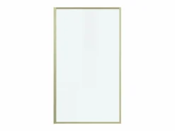 Shower & Design Mampara de baño estilo Art Déco en oro mate, 80 x 140 cm, cristal templado, BRADENTON Dorado
