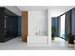 Rea Mampara De Baño Elegant 70 Brush Gold