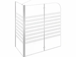 Discount Mampara de baño vidrio templado a rayas 120x68x130 cm ES201040 Negro