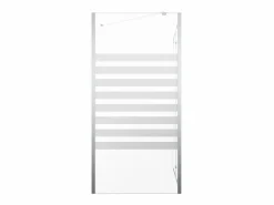 Discount Mampara de baño vidrio templado a rayas 120x68x130 cm ES201040 Negro