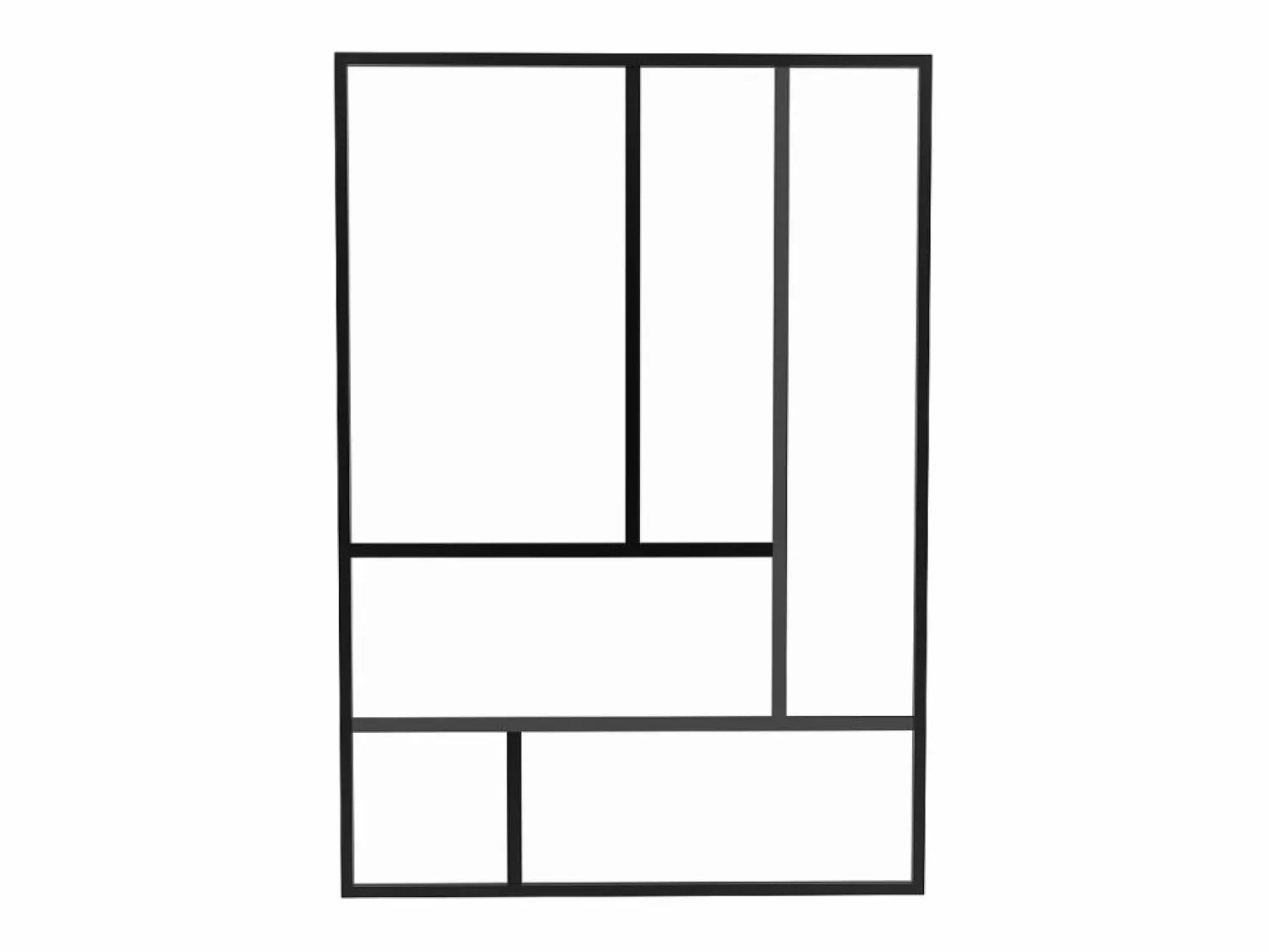 Online Vente-unique Mampara de cristal estilo taller ARTENA de aluminio con recubrimiento de polvo , 150x105cm Negro