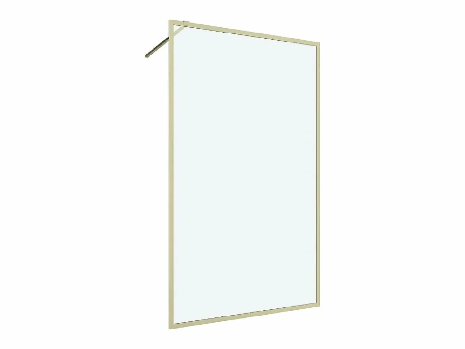 Shower & Design Mampara de ducha a ras de suelo, 120 x 200 x 92 cm, oro, cristal, AMBERI