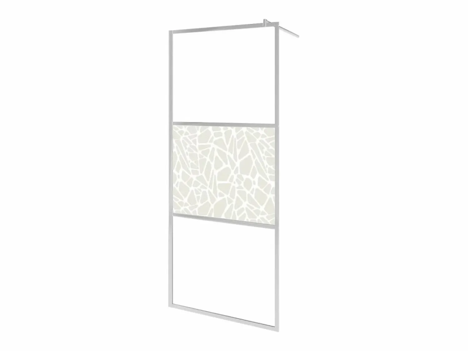 New Mampara de ducha accesible vidrio ESG diseño piedras 80x195 cm ES66348 Plateado