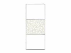 New Mampara de ducha accesible vidrio ESG diseño piedras 80x195 cm ES66348 Plateado