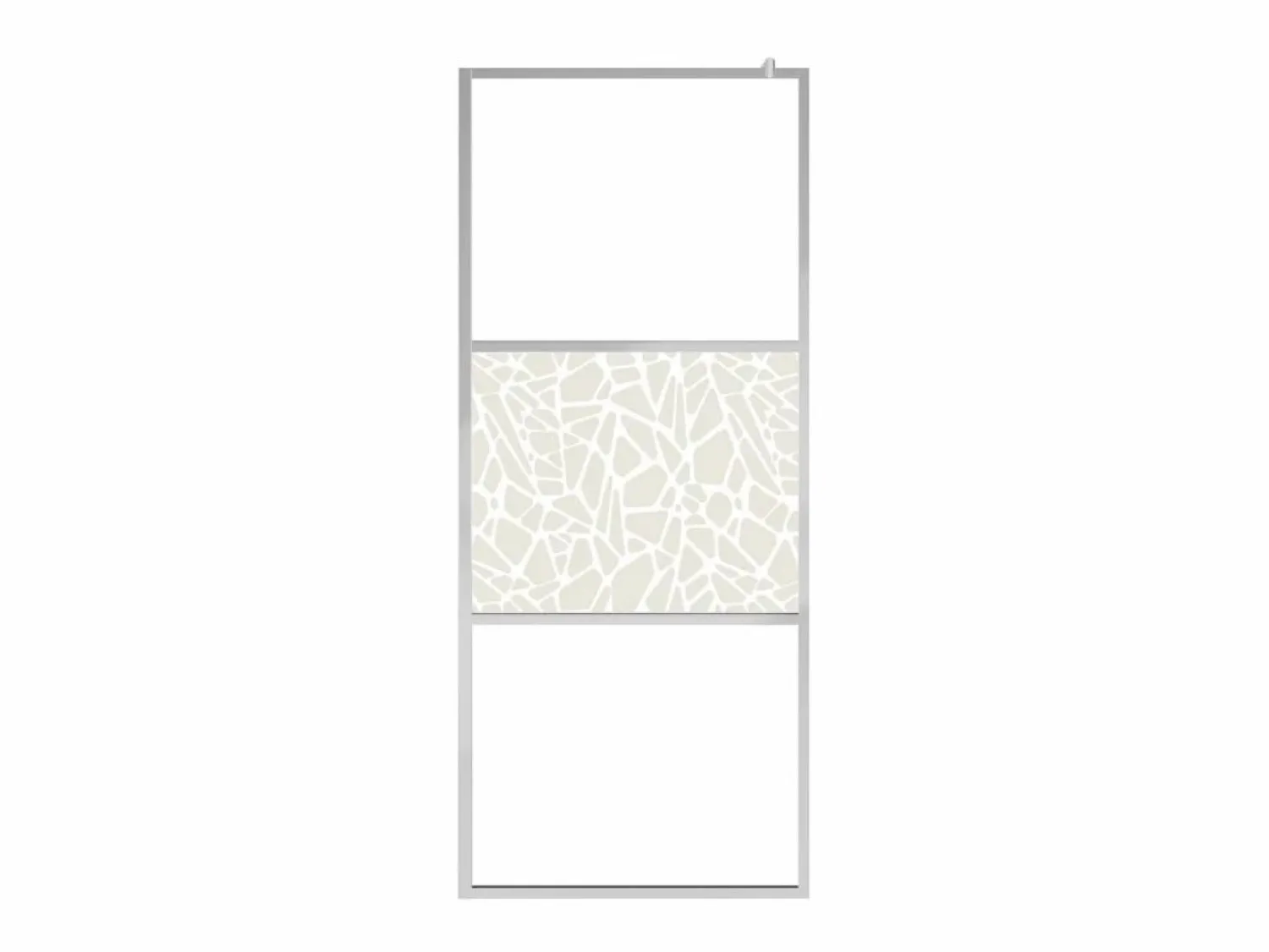 New Mampara de ducha accesible vidrio ESG diseño piedras 80x195 cm ES66348 Plateado