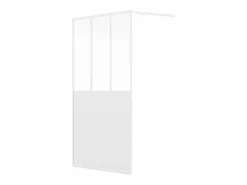 Discount Shower & Design Mampara de ducha mate estilo industrial, 120 x 200 cm, URBANIK Blanco