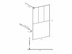 Discount Shower & Design Mampara de ducha mate estilo industrial, 120 x 200 cm, URBANIK Blanco