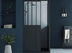 New Mampara de ducha con puerta corredera mate - 100 x 80 x 195 cm - URBANIK Mampara De Ducha