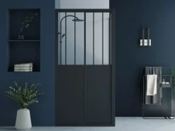 New Mampara de ducha con puerta corredera mate - 100 x 80 x 195 cm - URBANIK Mampara De Ducha