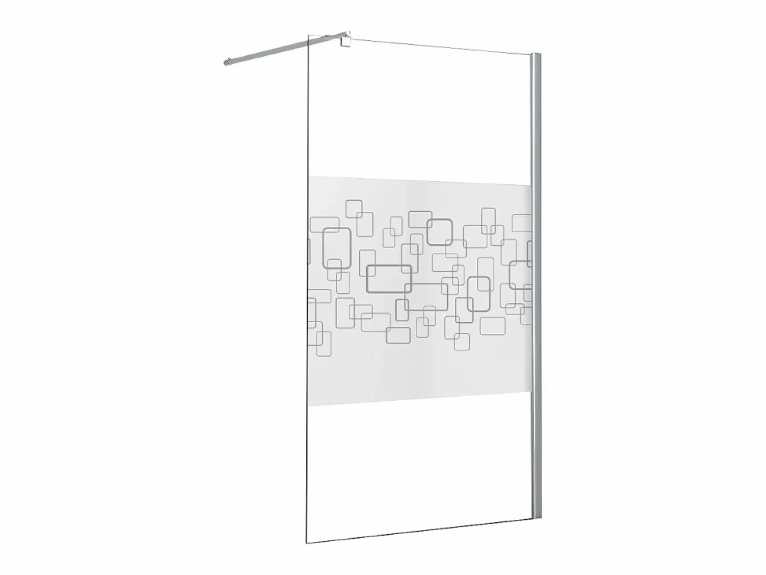 Discount Shower & Design Mampara de ducha estilo italiano serigrafiada PAULINA II Transparente