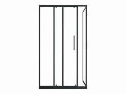 Shower & Design Mampara de ducha fija con puerta corredera mate, 140 x 80 x 195 cm, TORONI