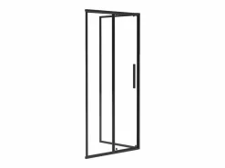Shower & Design Mampara de ducha fija con puerta corredera mate, 140 x 80 x 195 cm, TORONI