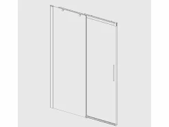 New Mampara de ducha frontal + Puerta Corredera 110 cm LUNA Negro con Cristal serigrafiado Mampara De Ducha