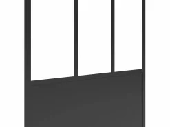 New Shower & Design Mampara de ducha italiana mate estilo atelier, 120 x 200 cm, URBANIK Negro