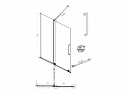 Discount Mampara de ducha italiana mate estilo industrial, 120 x 200 cm, cristal templado YOREM Mampara De Ducha