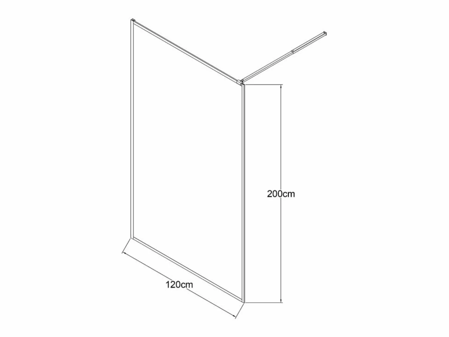 Best Shower & Design Mampara de ducha italiana, 120 x 200 x 92 cm, negro, cristal - AMBERI Gris