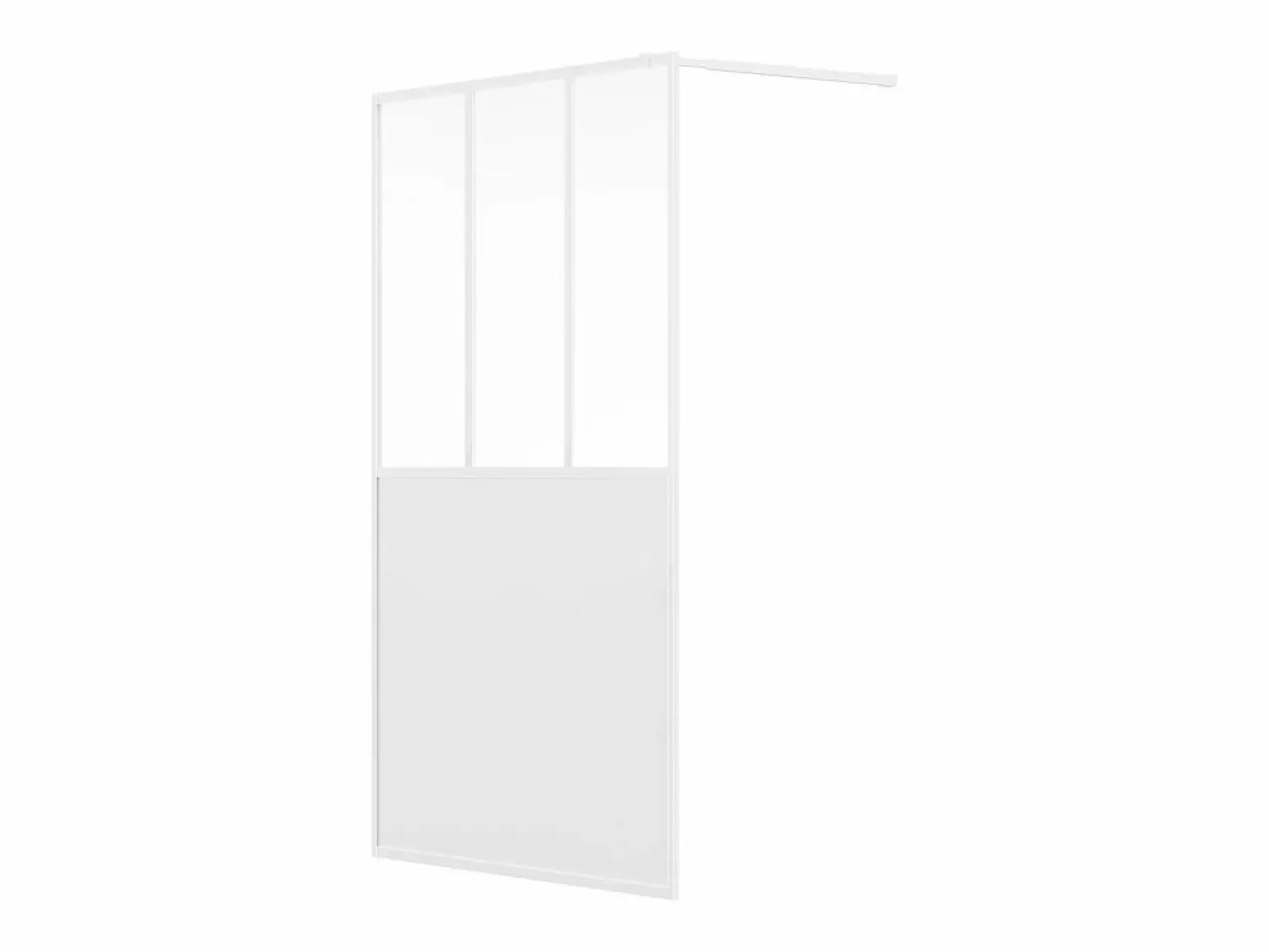 New Shower & Design Mampara de ducha tipo walk-in mate estilo taller, 140 x 200 cm, URBANIK Blanco