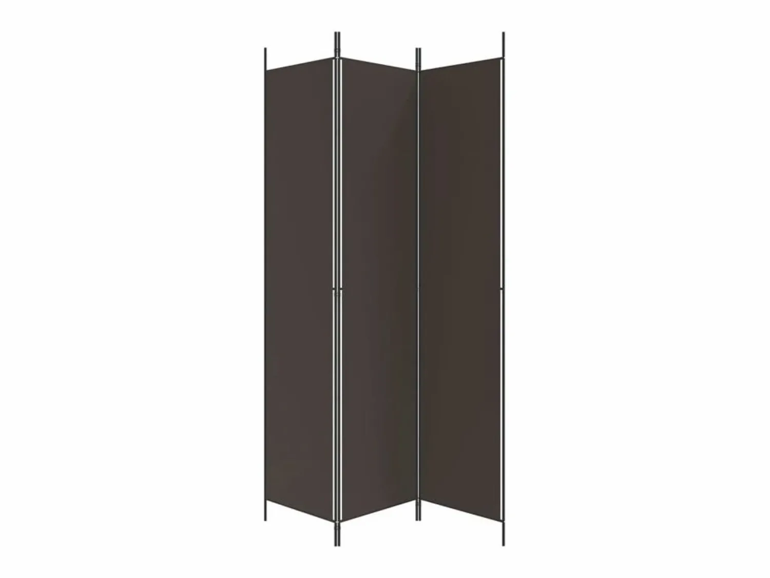 Mampara divisoria de 3 paneles Marrón 150x220 cm Tela