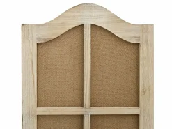 Mampara divisoria de 4 paneles Marrón 140x165 cm Tela