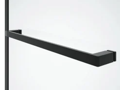 Mampara para bañera con toallero y retorno pivotante mate, 100 x 140 cm, PRIMAEL Mampara De Bañera