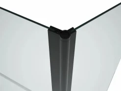 Mampara para bañera con toallero y retorno pivotante mate, 100 x 140 cm, PRIMAEL Mampara De Bañera