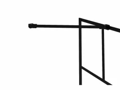 Hot Mampara para bañera cristal y metal de estilo industrial, Medidas 100 x 140 cm OBELINI Mampara De Bañera
