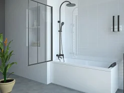 Outlet Mampara para bañera pivotante mate look atelier, 80 x 140 cm, DOLANA Mampara De Bañera