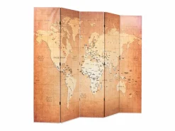 Discount Mampara plegable 200 x 170 cm Mapa del Mundo Biombo