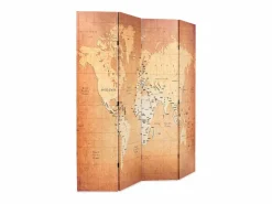 New Mampara plegable 160 x 170 cm Mapa del Mundo Biombo