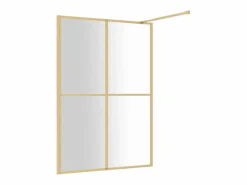 Discount Mampara puerta ducha vidrio transparente ESG 140x195 cm ES469481 Dorado