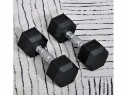 Online mancuernas hexagonales de metal de 6 kg con cubierta de goma, color (11,5 x 11,5 x 28,8 cm) Negro