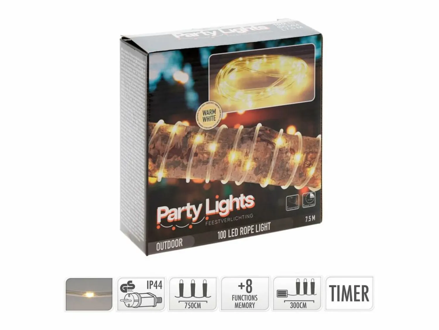 Manguera Slim LED Redonda 220V AC 14 LED/m Blanco Cálido IP44 7.5m 2700K Blanco Cálido Guirnalda Luminosa