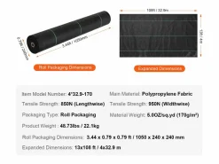 Sale Manta De Acolchado SucceBuy 4 x 32,9 m Barrera Anti-Maleza Premium para Paisaje, Tejido Geotextil Trenzado 5OZ para Grava Invernadero De Jardín