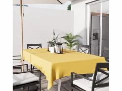 Soleil d'ocre Mantel antimanchas rectangular 140X200 cm ALIX radiante, por Amarillo