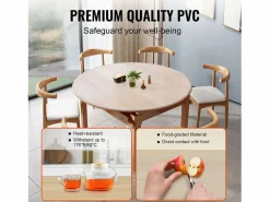 Clearance Mantel SucceBuy Protector de Mesa de PVC, Cubierta de Escritorio Redonda de Plástico de 123 cm, 1.5 mm de Grosor Mantelería|Mantelería