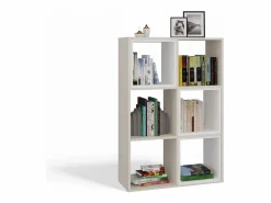 Best MARION - Estantería modular con 6 cubos - Librería con 6 compartimentos - 110x30x75 cm - Mueble de almacenaje Estantería