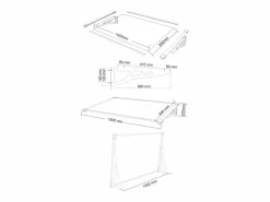 Clearance Marquesina de puerta de aluminio 150 x 90 cm inclinado KEPLER Marquesina