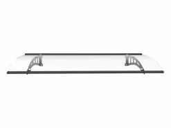 Vente-unique Marquesina de puerta de aluminio 150 x 90 cm curva negra - NEONA